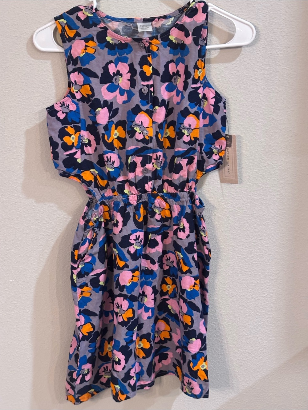 Peyton & Parker, Girls Large 14, Navy Floral Dress, NWT